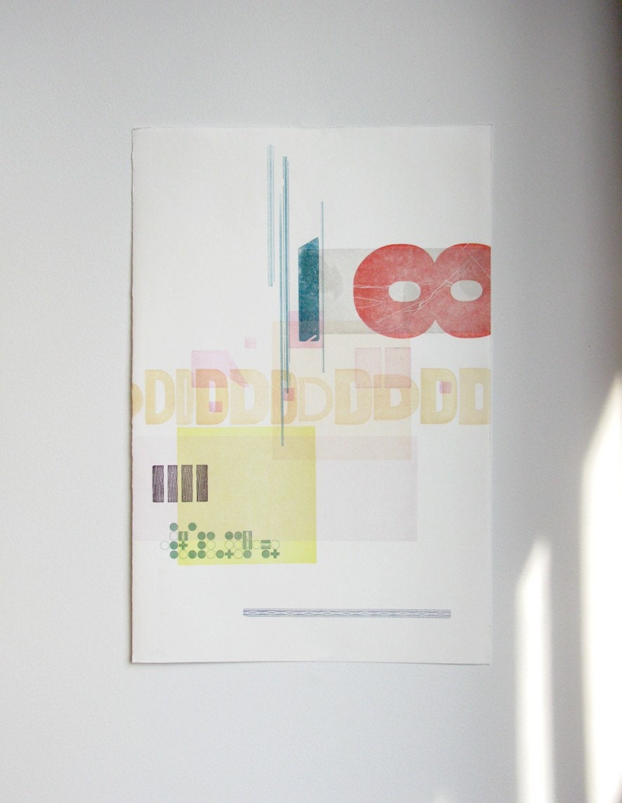 Abstract Letterpress Wall Print