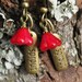 Sprout Floral Brass Dangle Earrings