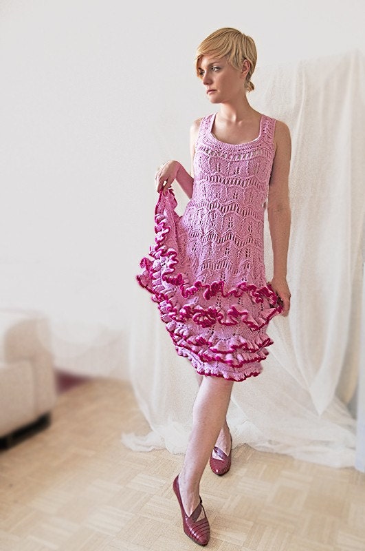 Rose Pink Dress with Ruffles