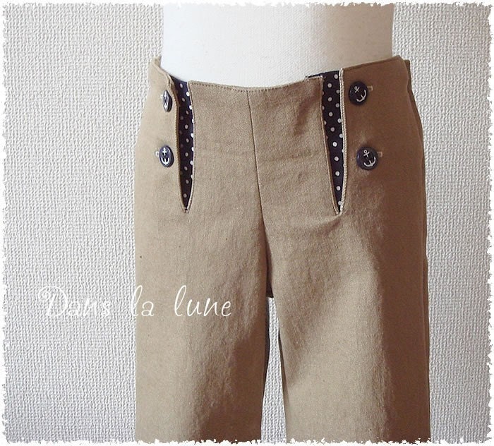 PDF Sewing pattern - Sailor Pants - kids trousers size 6Y