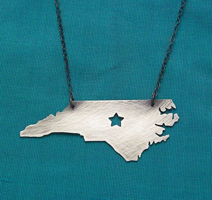 Black Star--NC Necklace with a Star cut out blackened silver