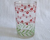 vintage red flower  juice cup