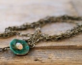 Strands of brass chain sparkle aged verdigris copper layered necklace Fashion Gift For Her Under 50 Seven jewerly