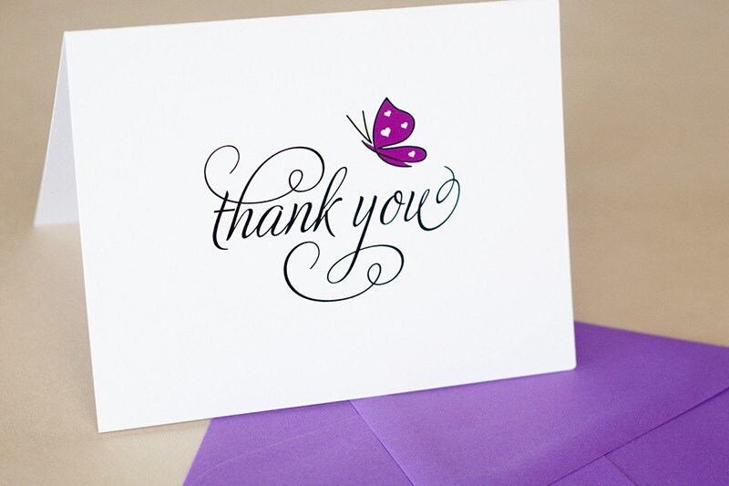 Items Similar To Butterfly Thank You Notes On Etsy