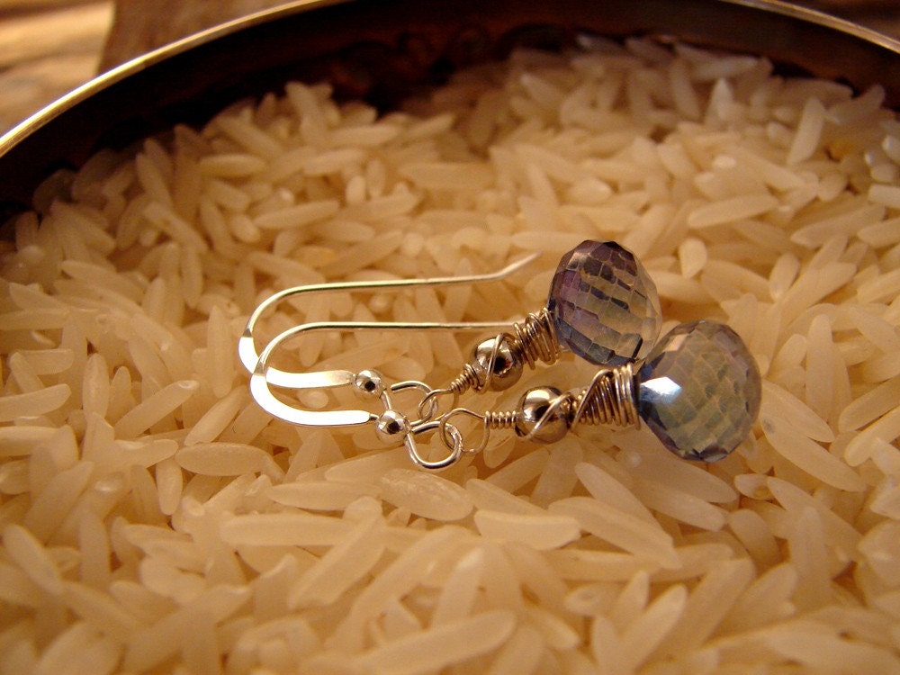 Dainty Silver Dangle Earrings...Mystic Star
