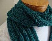 The Dude Scarf, in forest emerald jewel tone green, for him for dad, EXTRA LONG 7 feet in length, father's day gift