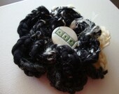 Black and White circus clown flower brooch with handmade white porcelain diatom button