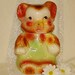 SALE Adorable Mid Century American Bisque Pottery Bear Cookie Jar (kg) Collecitble Antique Kitchen Housewares Home Decor Vintage