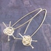 Knit me somethin' earrings - knitting earrings, gift for knitter, for the love of knitting, sterling silver handmade