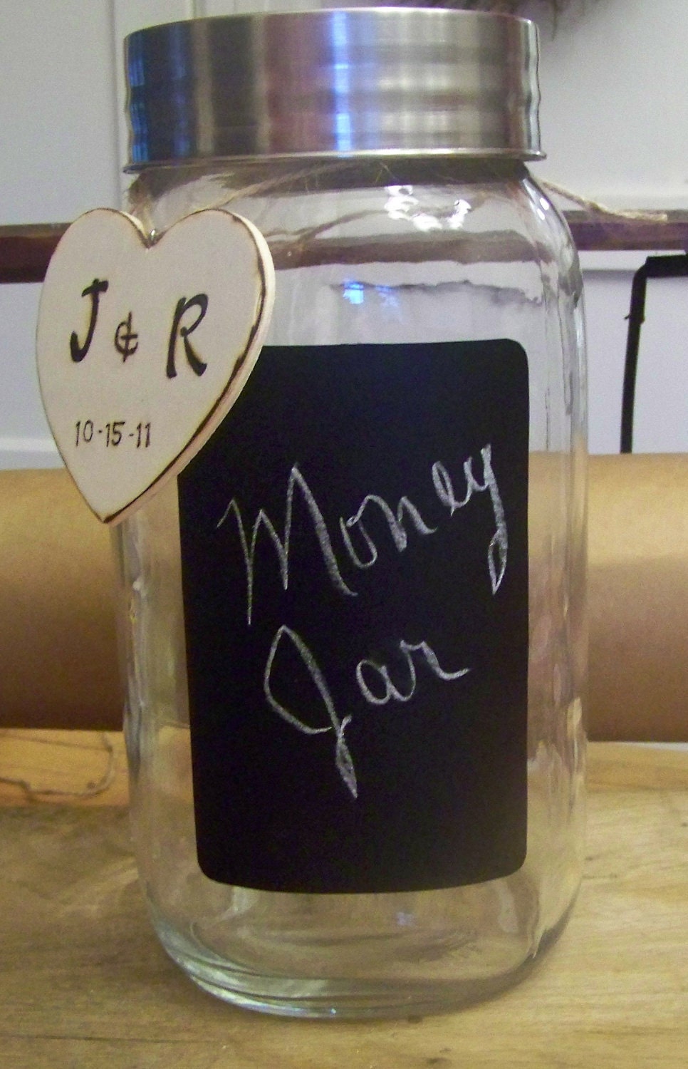 Personalized Wedding Money Jar for Bride and Groom