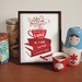 Tea and Books CS Lewis quotation illustration print - red