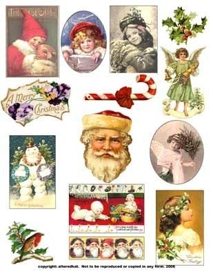 Victorian Christmas Digital Collage Sheet No.114