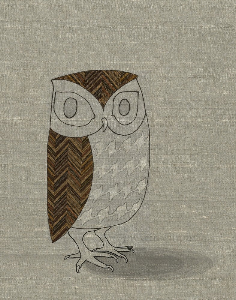 pattern owl - 11x14 print
