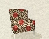 modern chair 3 (rose garden) - 5x7 print