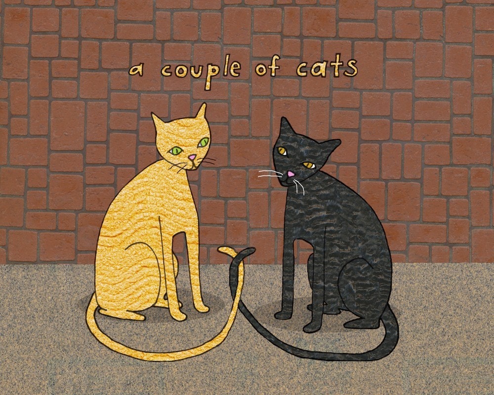 a couple of cats - limited edition print 15/100