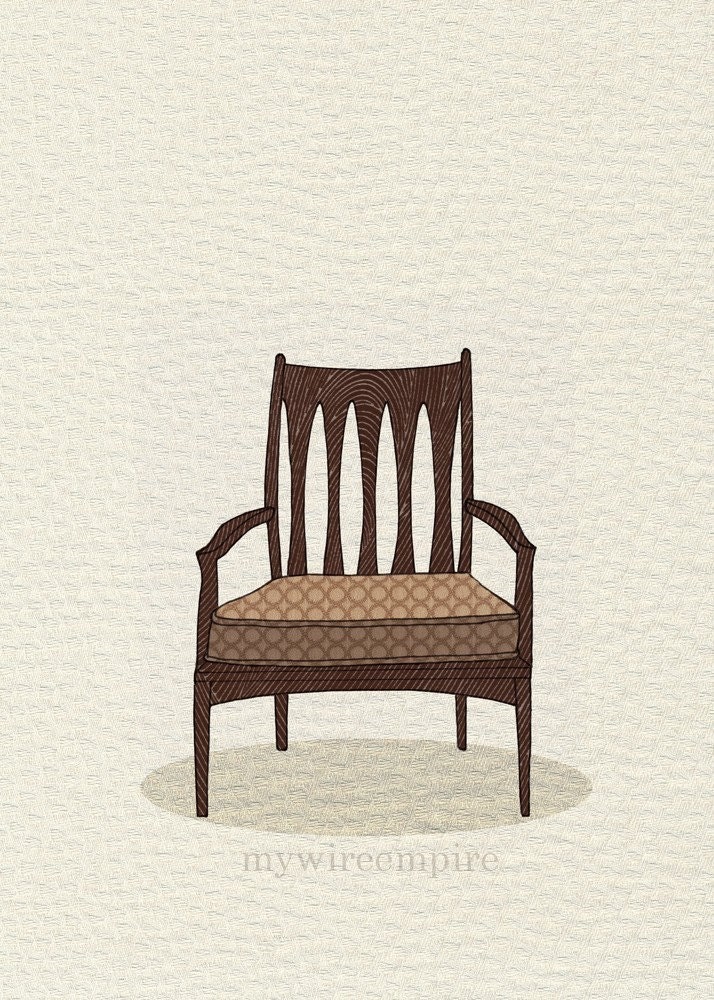 modern chair 6 (tan circle) - 5x7 print
