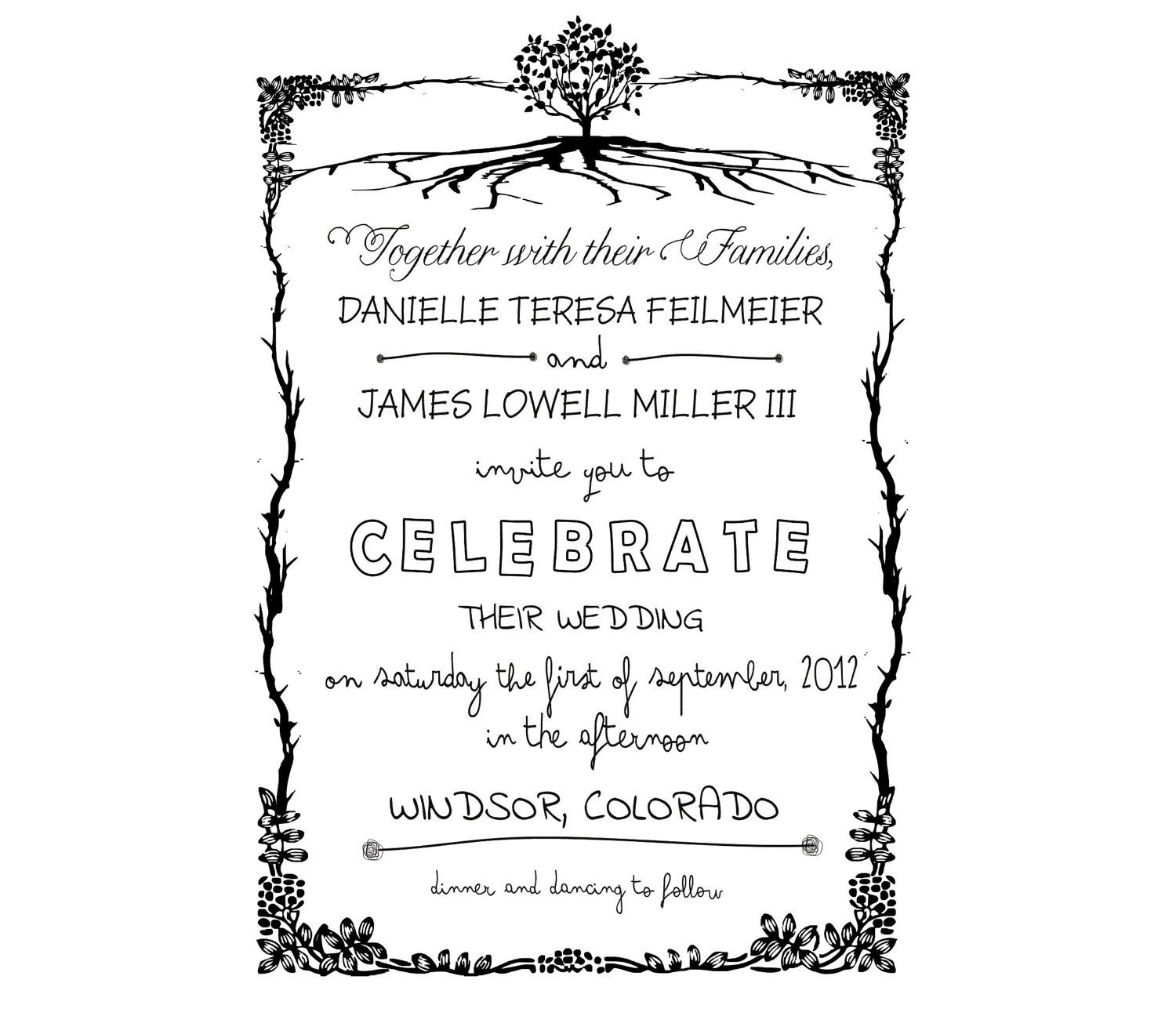 Rustic DIY Wedding invitation Rubber Stamp set with RSVP rubber stamp