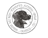 Pet portrait rubber stamp created from a photo of your pet Dog cat custom rubber stamps