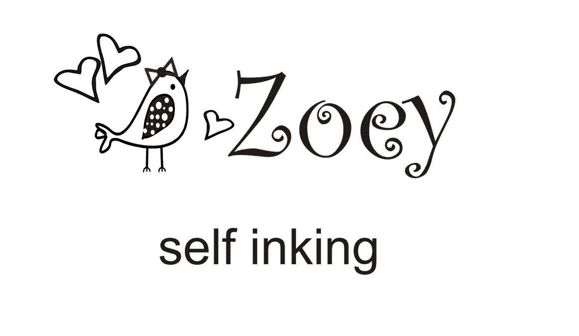 Kids name Rubber Stamp Self inking with lovebird by