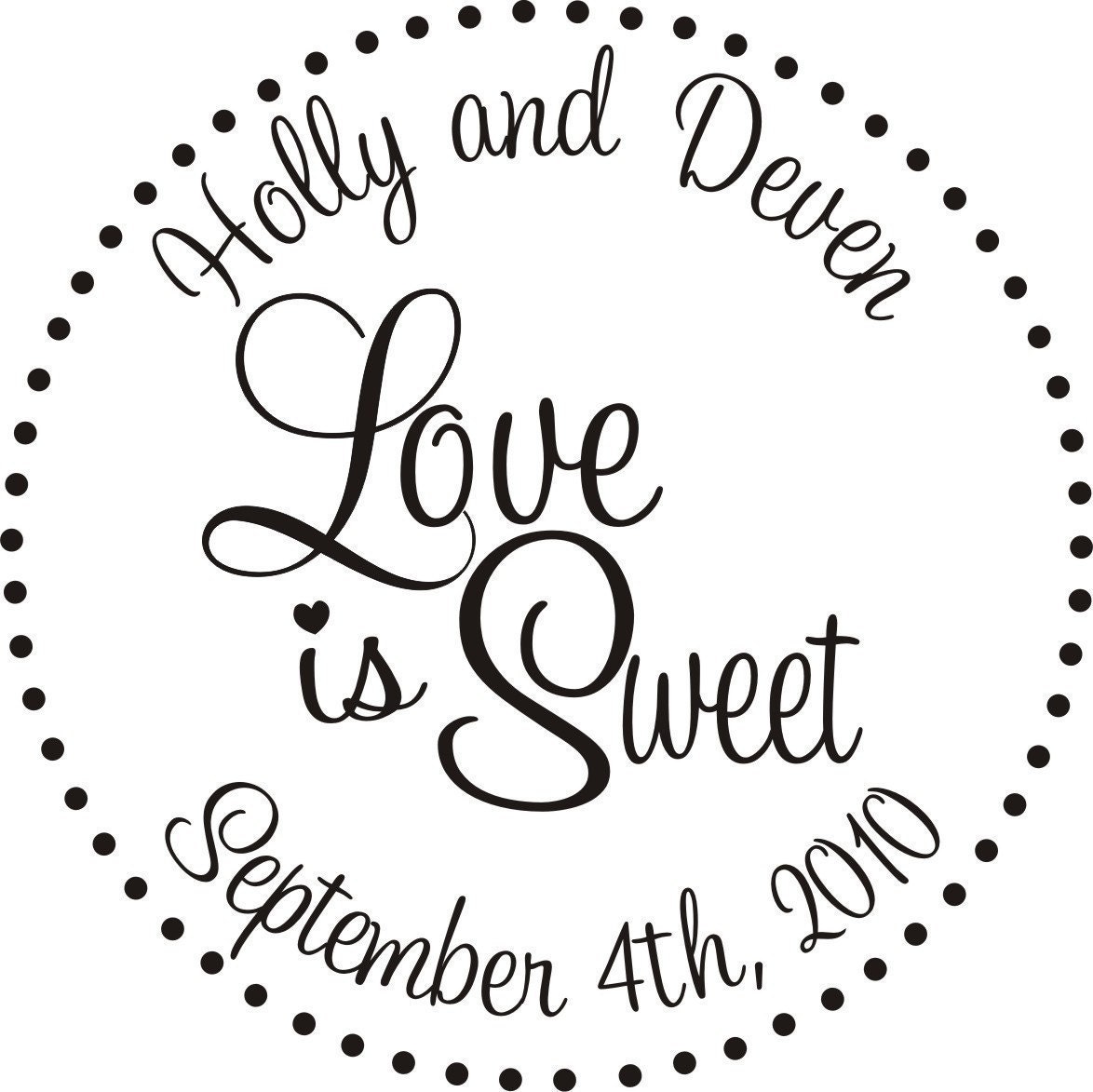Love is Sweet Wedding Candy Buffet Custom Rubber Stamp --5493