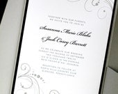 Chestnut Club  - Modern Elegant Hand-Stamped Shimmer Pocketfold Wedding Invitation Set