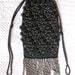 Antique Steel Bead Purse Blue Crochet Lovely Fringe