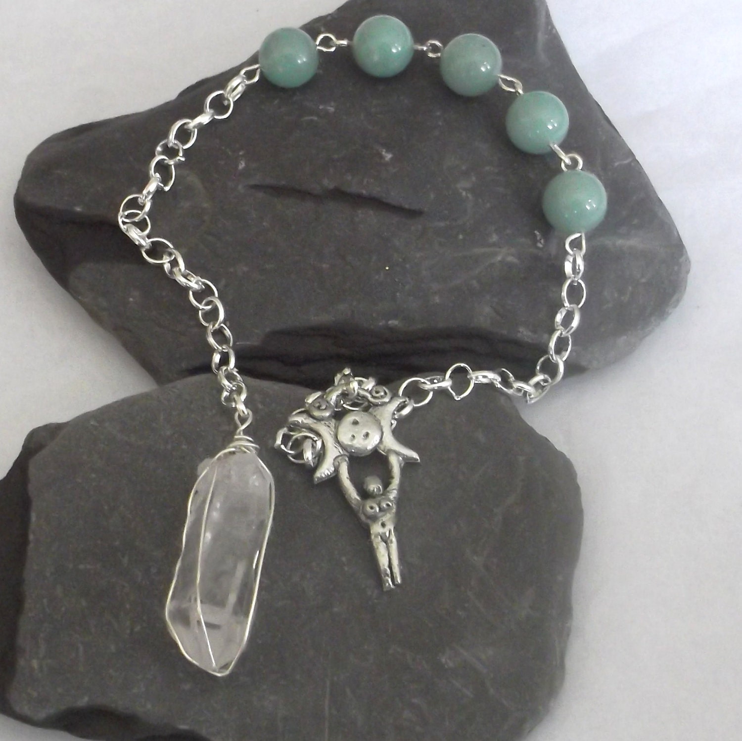 Clear Quartz Mother Earth Pendulum Wicca Pagan Witch