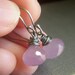 Lavender Pink Chalcedony Earrings on Oxidized Sterling . Wirewrapped Gemstone Briolette . Morning Dew