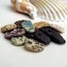 Beads, Charms, Rustic Stoneware Dangle Mix in Blue, Tan, Brown, White, Ivory, Black, for Jewelry or Crafts Embellishment