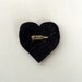 Heart Brooch, Valentine, Carved Gourd Pin, Blood Red, Black