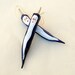 Okra Santa Christmas Ornaments Set of 2 Holiday Decorations Blue White Gold Stars