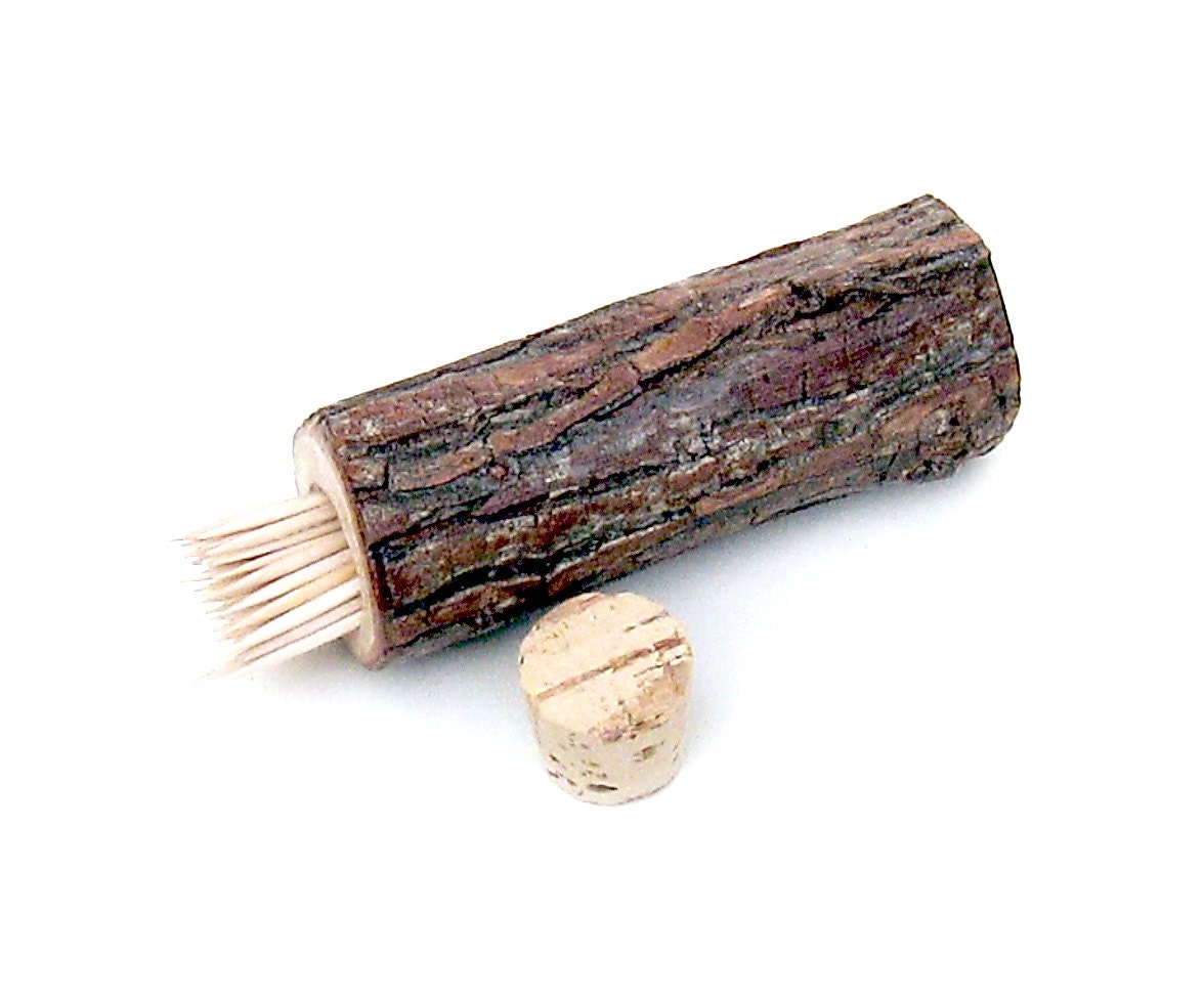 Toothpick Holder For Table Top Kitchen Extra Large Rustic Holds 45 Round Picks