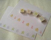 Sweet Garden - MiniSeries Set of 4 Handcarved Rubber Stamps