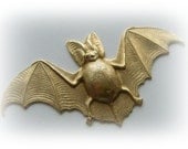 1 Large BAT - Gothic Motif - Brass Jewelry Finding (F-50)