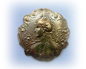 1 - Hera Peacock Goddess Medallion Raw Brass Jewelry Findings (BD)