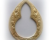 2 Moorish Arabian Style Key Hole Drop Raw Brass Jewelry Findings (BE)