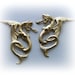 1 Pair Breasted Dragons With Wings Brass Jewelry Findings - Stamping (C-12)