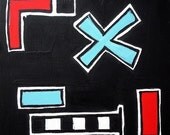 Bold Shapes on Black- Original Painting