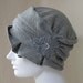 Gray Pinstripe Flapper Cloche