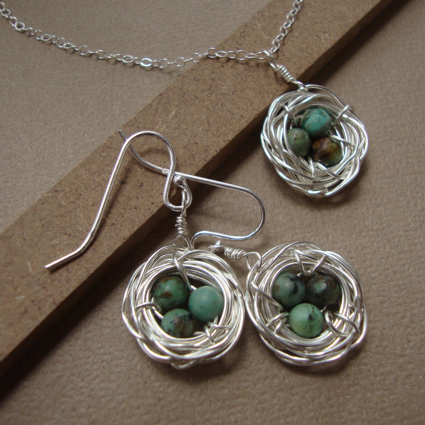 Nest Necklace & Earring SET,  Family, Mom to Be, Children, Lovely Gift, bridal, rustic wedding, teacher, friend, my children
