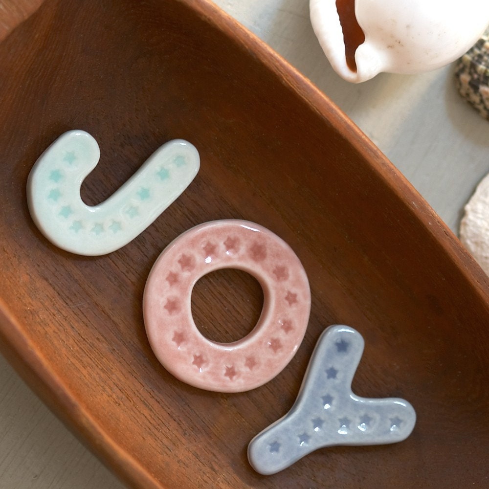 SALE Porcelain 'Joy' Letter Set