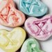 Purple Porcelain Heart Kiss Magnet, Valentine, Wedding Favor