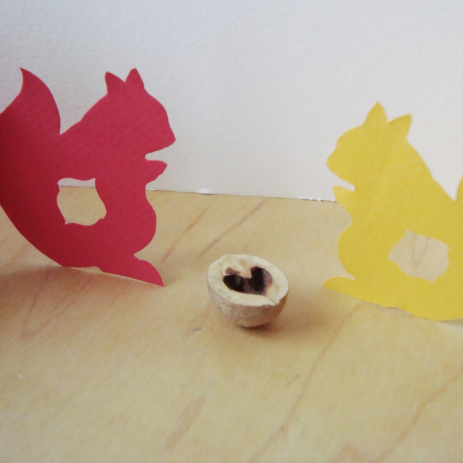 Harvest Accordian Papercutting with Squirrel, Acorn, Apple, and Leaf