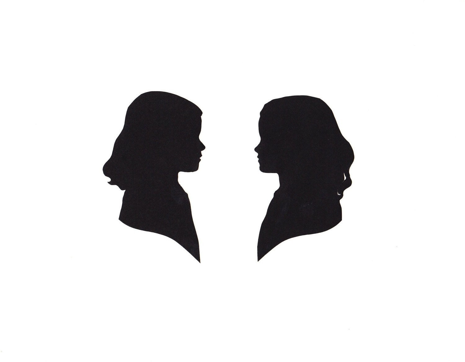 Custom Silhouette Portrait Papercut Duet