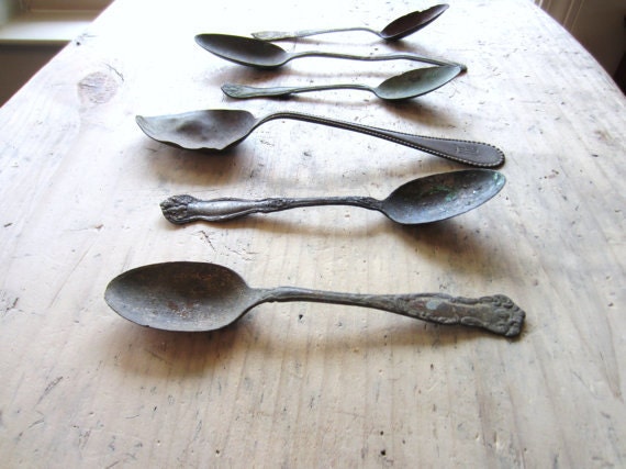 Antique Artifact Spoons Collection circa 1860's - VintageScraps