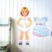 Vintage Wall Hanging Large Paper Doll and Dresses Set