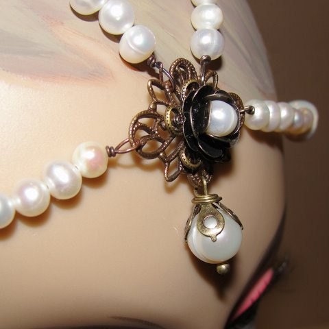 Childlike Empress Never Ending Story Head Piece - Freshwater Pearls - Custom Made