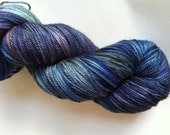 Loud Without a Sound SLEIGH RIDE Sport 80/10/10 No Two Snowflakes  Merino Cashmere Nylon Yarn Blurple Royal  Spruce
