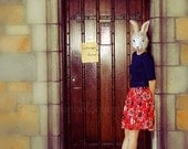 Bunny Mask Photograph - Nobody's Home 8x10 Print - rabbit girl surreal strange quirky portrait