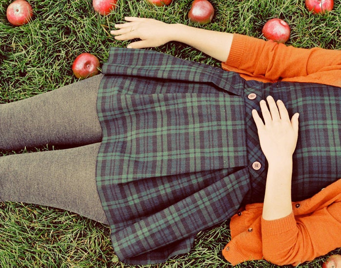 Apples - 5x7 Photograph Modern Autumn Portrait - vintage orange green tones